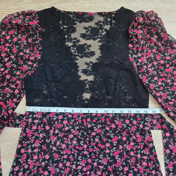 For Love & Lemons X Victoria’s Secret Melrose Floral Rose Robe Lace Small Sheer - Picture 8 of 17